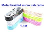 1.5M Metal Micro USB Cable Sync Charger Cords for Samsung Galaxy S3 S4 I9500 For Smart phone tablet PC