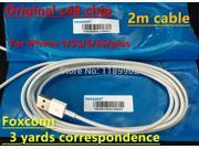lot 2m Genuine Original From Foxconn Factory 100% C48 Chip OD 3.0mm Data USB Cable For APPLE iPhone 5 5S E 6 6s plus ipad