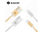KALUOS 2m Ultra Long Metal Braided Wire 1m USB Data Sync Charge Cable For iPhone 5 5S 6 6S Plus iPad 4 Air 2 Fast Charging Line