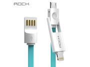 ROCK Micro USB Cable lighting Adapter USB Cabel Fast Charger 2.1 A For i6 iPhone 6 s Plus i5 iphone 5 Samsung Xiaomi HTC 2 in 1