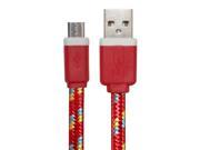 2pcs lot 3M Flat Noodle Nylon braided Micro USB Cable Charger and Sync For Samsung Galaxy S4 S3 HTC High quality