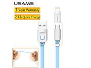 2 in 1 Micro USB Cable USAMS 1M Charging Mobile Phone Cables For iPhone 5 5S 6 ipad Charger ios Data For Samsung Galaxy Android