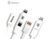 Baseus Micro usb Cable 8pin 2 in 1 Sync Data Charger Cable 1M For iPhone 5s 6 ipad 4 5 For Samsung Android Phones