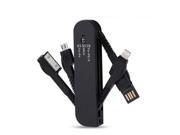 Portable USB Cable 3 In 1 Mirco USB 30Pin 8Pin Folding For iPhone 4S 5S 6 6S Samsung Huawei ZTE Lenovo Nexus Charger Wire