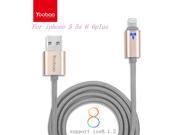 YOOBAO Nylon Micro USB Cable Visible Flashing LED Bright 8Pin Micro USB Data Cable For Apple iPhone 5 6 IOS 8