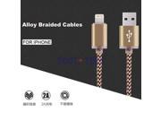 1M Alloy Braided USB Charger Data Cable for iPhone 5 5s USB Cable For iPhone 6 6s plus Cables for Apple iPhone IOS