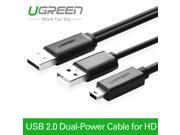 Ugreen Mini USB 2.0 Data Sync Cable for HD with Dual Power Supply Cable for Camera MPS 4