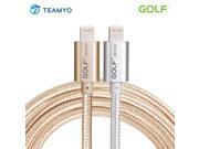 GOLF 1m 3m Metal Braided Wire Sync Date Light Charger USB Cable For Iphone 4 5 5S 6 6S 6PLUS IOS Smart Phone