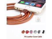 8Pin USB Cable PU Leather Cover Date And Charge For IOS Iphone 5 5C 5S SE Ipad mini Pro USB Charger Or AC Adapter Wire