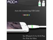Lighting USB Cable Smart Charge Data Sync Cables for iPhone 5 5s 5c iPhone6 Plus Original ROCK 100cm Length