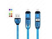 NganSek Original Crazing Flashing Micro USB Cable 2 in 1 Sync Data Charging USB Cable for iPhone huawei Android