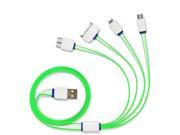 4 in 1 Micro Charger USB Cable Chage Noodle Flat Microusb For IPhone 4s 5 5s 6 ISO 9.0 for Samsung Note3 for HTC For Samsung S6