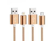 Nylon Line and Metal Micro USB Cable for iPhone 5 6 6s iPadmini Samsung Sony Android