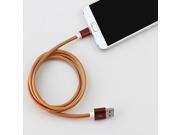 Original 100cm Super Strong Leather Metal Plug Micro USB Cable For Android Smartphones 1M Data Cable For Samsung Xiaomi
