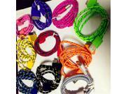 Durable Braided Cable for iPhone4 4s 3GS for iPad 2 3 Touch 4 Flat 30pin USB Data Sync Charging Nylon Woven