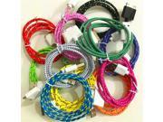 CN 1pcs Wire USB Cable 1M 3ft 30Pin Sync Nylon Woven Charger Cords for iphone 4 4s 3gs for ipad 2 3