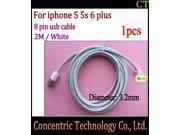 2M USB Cable Extension Charger Cable Data Charging Cord 8Pin Adapter Cables Rope for iPhone 5 5S 5C 6 Plus iOS 8