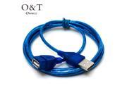 OWNEST USB V 2.0 Extender Extension A Male to Female Cable Wire Lead Plug Socket clear blue 1m