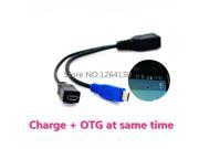 Micro USB 2.0 OTG Host Flash Disk Cable with Micro Power for Galaxy Note3 S3 S4 i9500 Charging The Phone At Same Time
