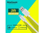 MaGeek 3ft 0.9m Micro USB Cable High Speed USB 5V2A Micro B Sync Charge Cables for Samsung S5 HTC Xiaomi