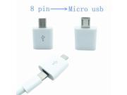 Portable mini Adapter for 8 pin turn to micro usb cable charging mobile phone for iphone 5s 6s cable for samsung S4 S5 S6