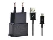 2pcs 1*charger 1*cable lot EU 5V 2A Wall travel Charger Micro USB Data Sync Charging Cable for Samsung Galaxy S2 S3 S4