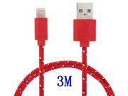 3M 10ft Long Round Fabric Braided Smartphone 8pin usb data Charger Cable Suitable For iphone 6 6s 5 5s ipad mini 5