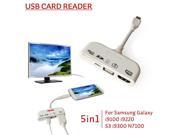 5 in1 Micro USB MHL to HDMI HDTV Adapter Connector Connection Kit TF SD Card Reader OTG Data Cable for Samsung S3 S4 Note 2 3