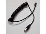 100% Durable Black Color Spring Extension To 1.5M Micro USB Charger Cable Cord For Samsung Galaxy S4 HTC Android Phones