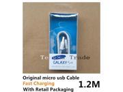 Genuine Original 1.2m Micro USB Data Sync Charging Cable For Samsung Galaxy S6 S6 S7 Plus Edge Note 5 With Retail Box