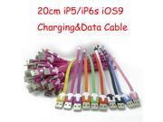Fast Charge 20cm Short Flat USB 8 Pin Charging Cable Cord Power Bank Charge Line For iPhone5 6 6s iOS9