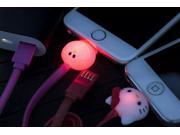 2015 1M flat Noodles Led light animal cartoon 8 pin ios 8 Data Sync Adapter Charger USB cable for iPhone 5 5s 5c iPhone6 6 plus