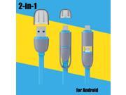 Universal 8pin 2 in 1 Microusb Micro USB Cable High Speed Data Transmission Charger Flat Noodle Cable For iPhone 5S For Android