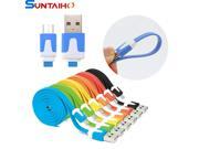 HOT 2m Flat Micro Usb Sync Data Charge Cable For Samsung S3 S4 S5 for HTC Nokia Android phones Available