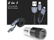3.3FT Micro 8 pin USB Data Cable 12V 3.1A mini Dual USB Car charger Adapter for Samsung xiaomi redmi for iphone 5s 6s ipad mini