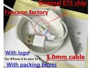 Lot Genuine Original From Foxconn Factory E75 C48 Chip Data USB Cable For iPhone 5 5S 5C 6 6S Plus iPad ios9 With Retail