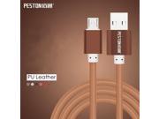 Original Fast Charge PU Leather USB line Metal Plug Micro 8Pin Data USB Cable for iPhone 6 6s Plus 5 5S Samsung Sony LG