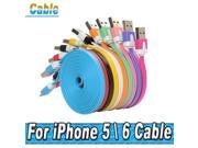 1m Flat Noodle Sync Data Charging Charger Adapter USB Cable For iPhone 5 5s For Iphone 6 6S Plus for IOS 8 For Ipad Air