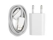 High quality 30 pin USB cable Power Adapter USB Charger Charging Cable for iPhone 4 4S 3 3S White