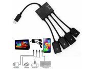 4 Port Micro USB Power Charging OTG Hub Cable For Android Tablet Smartphone YKS