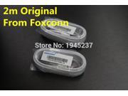 2m Genuine Original From Foxconn Factory E75 Chip OD 3.0mm Data USB Cable For iPhone 5 5S 6 6s plus ipad air ios 9 WHITE