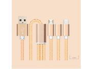 3 in 1 Nylon Cable Micro USB Cable Sync Data Transmission Type C Cable Charging Mobile Phone Cable For iPhone 6 Xiaomi Oneplus