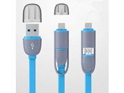 High Quality 8pin 2 in 1 Micro USB Cable Sync Data Charger Cable For Apple iPhone 5s 6 ipad 4 5 For Samsung Android Phones