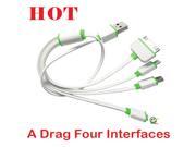 Universal Portable USB 4 in 1 Charge Cable Multi Charger Cable for HTC Samsung Sony Xiaomi Huawei iphone 4 4s 5 5s 6