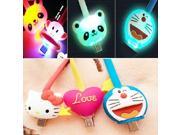 1M Cartoon LED data line for Android Smartphone for Samsung huawei lenovo universal charger data cable for iphone 5 6 6plus