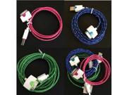 2m Braided lace nylon Wire Micro USB Cable Charger Cords For iphone 4 4s ipad 2 3 High Speed Charging Nylon Flat lace Wire