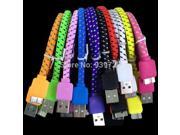 Micro USB 3.0 Cable! 2m 6FT Flat noodle Nylon Fabric Braided Data Sync Charge USB Cable for Samsung Galaxy S5 note 3 lot
