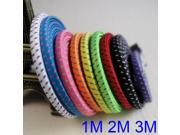 2m High Quality Speed Durable Nylon Flat Braided 30Pin USB Data Sync Charger Cable Cord for iPhone 4 4s 4g