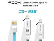 100% Original Rock High Quality 2000mm Long 8 Pin Data Charging Line USB Cable For iPhone 5 5s 6 6s Plus And All Android System
