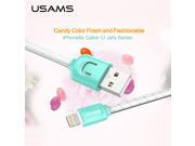 For Iphone 6 6s USB Cable USAMS jJelly Series 1M 3Ft TPE 2A Usb Charger wire Sync Data Cable For iphone 5s ipad 4 5 mini air 2
